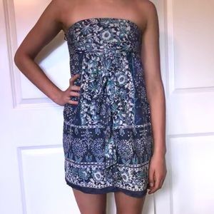 ✨Blue Floral Strapless Summer Dress✨